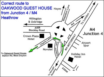 Location, Directions & Map | Oakwood Bed and Breakfast Heathrow
